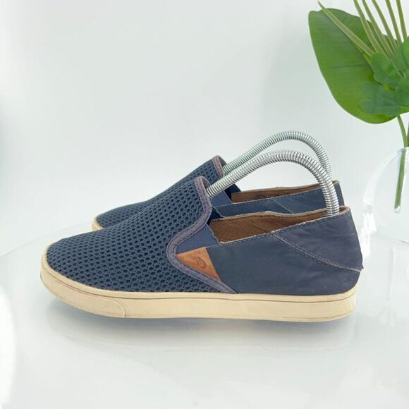 OluKai Women's Pehuea Shoe Size 9 Slip On Loafer Flats Blue Mesh Convertible - Picture 6 of 16